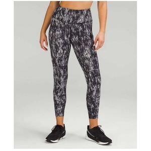 Lululemon Fast and Free High-Rise Tight Lino Slide Alpine Black Leggings Size 12